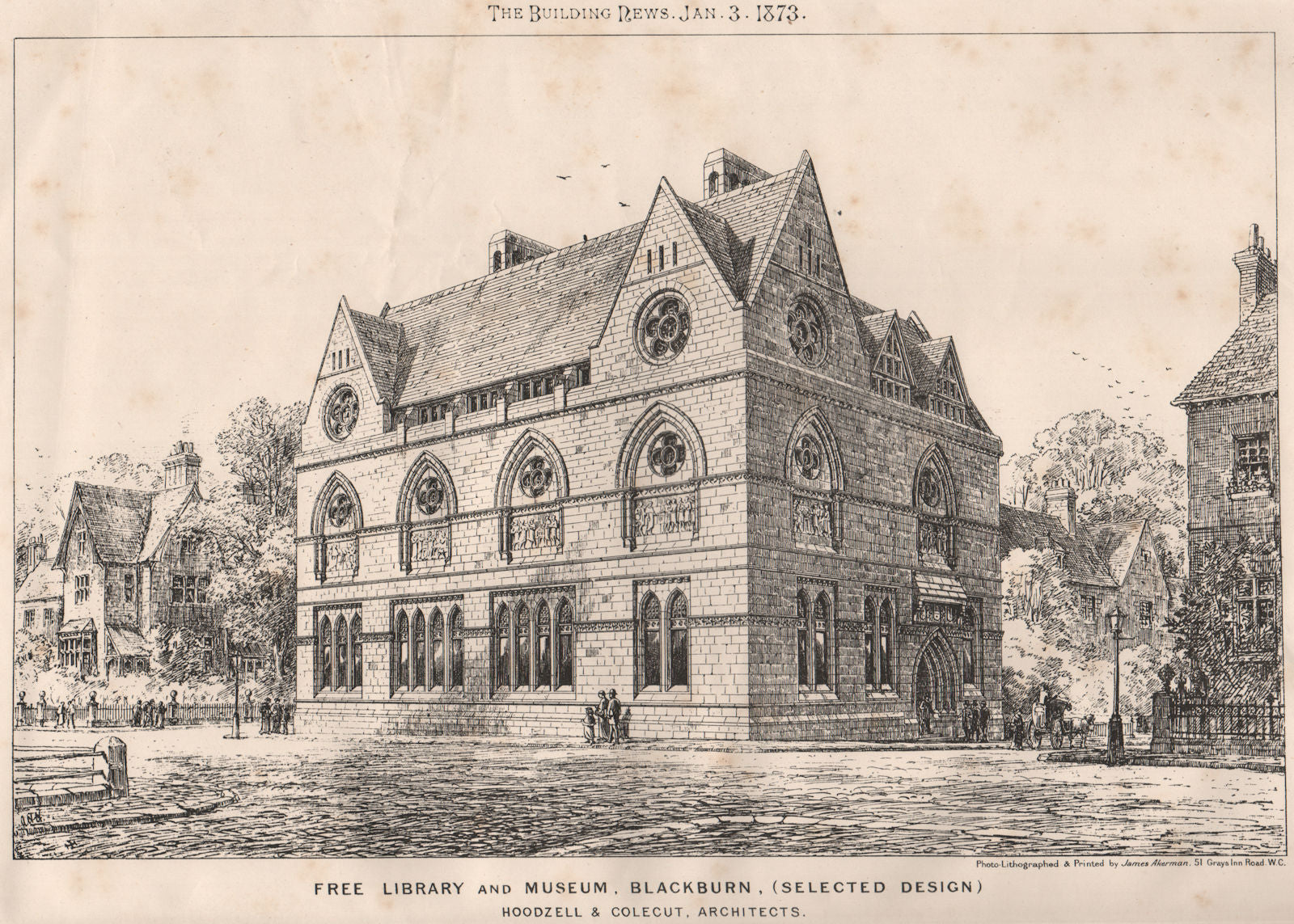 Free Library & Museum, Blackburn. Hoodzell & Colecut Archts. Lancashire 1873